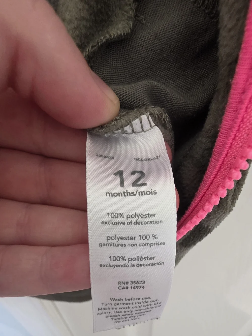 Carter's Pink-Trim Toddler Camo Fleece Jacket